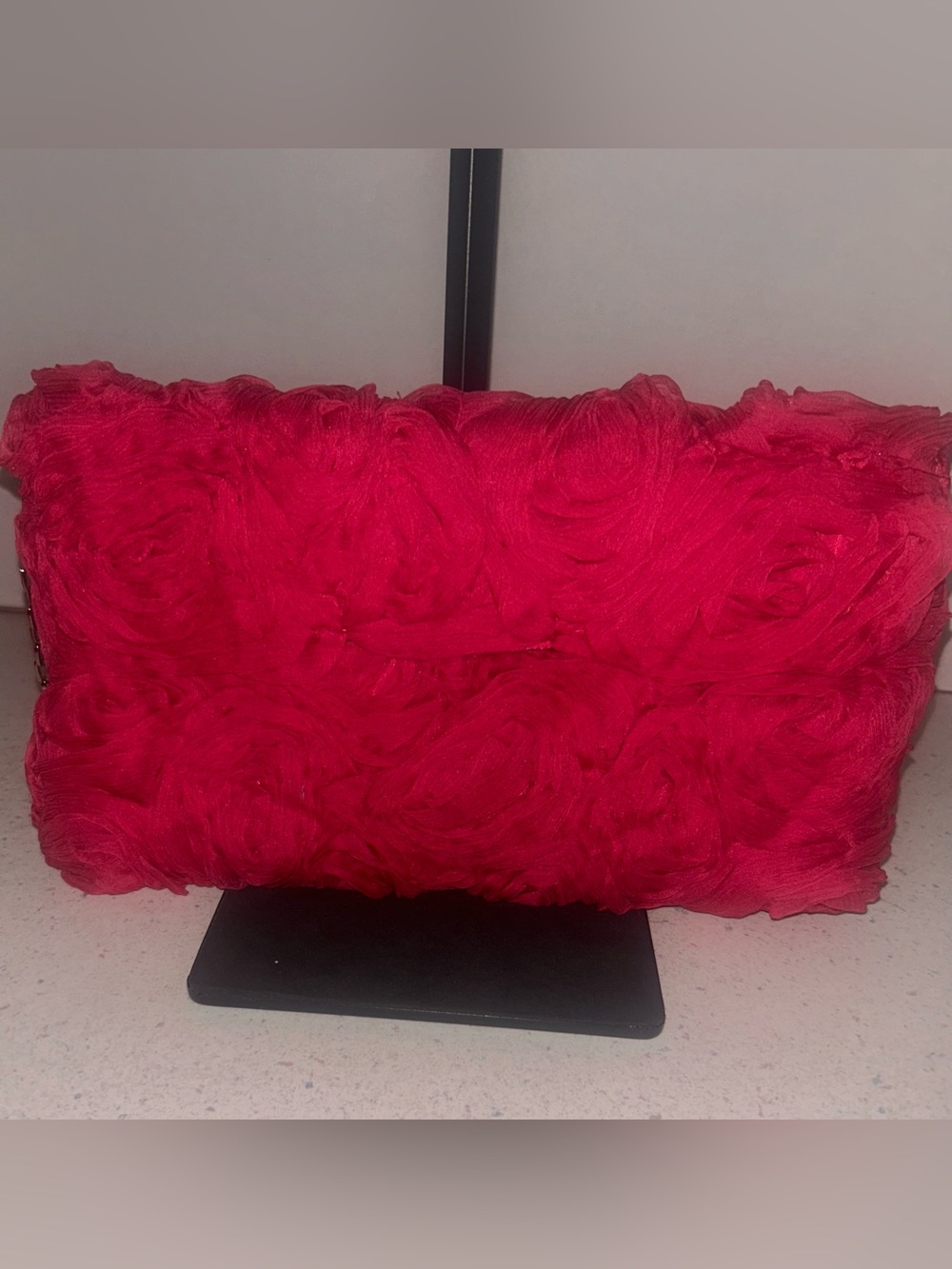 Silk Red Rosette Evening Bag by White House Black Market